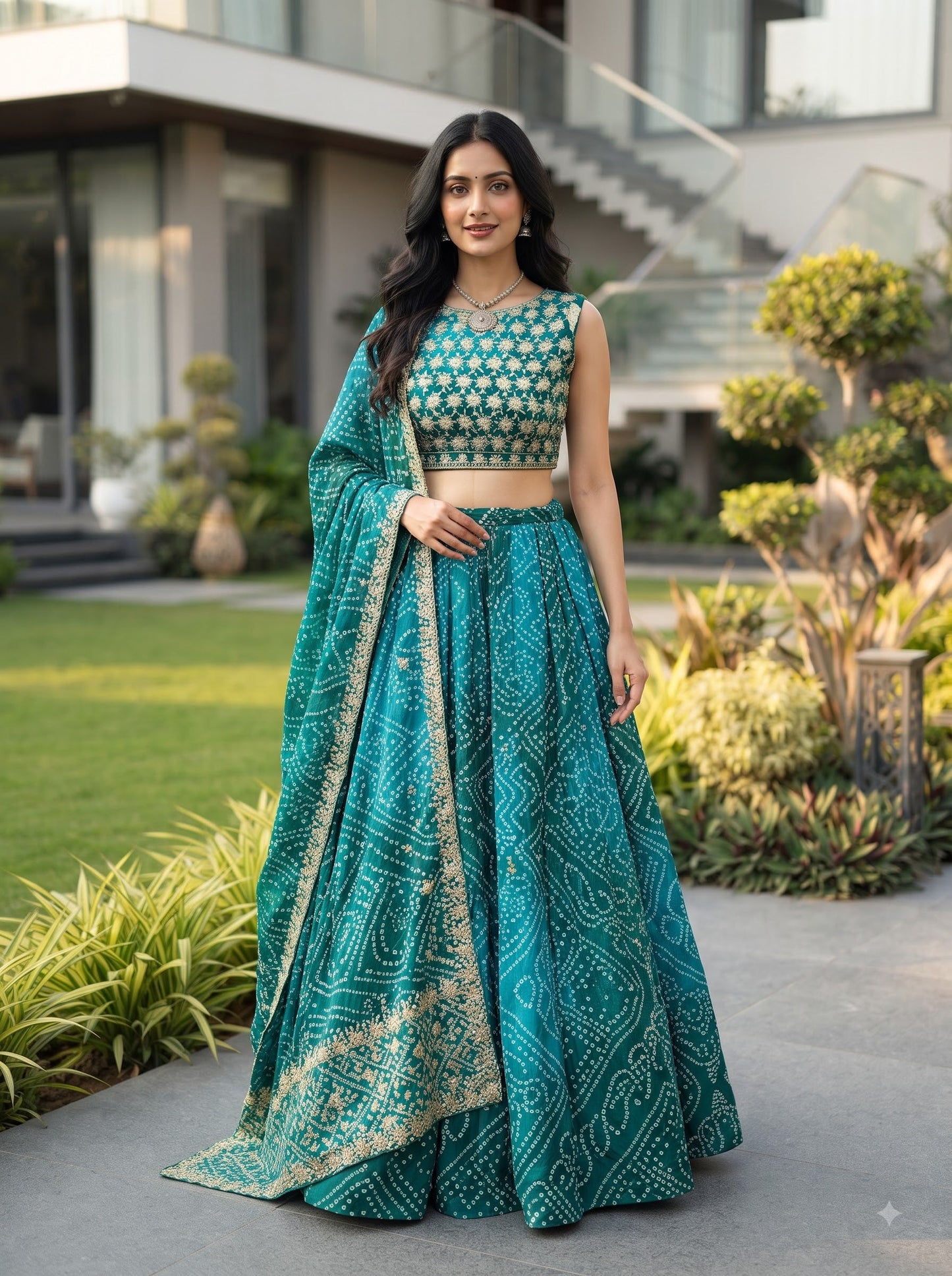 Rama Bloom Royale Georgette Lehenga Set