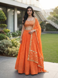 Orange Bloosom Georgette Lehenga Set
