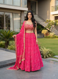 Pink Petal Royale Georgette Lehenga Set
