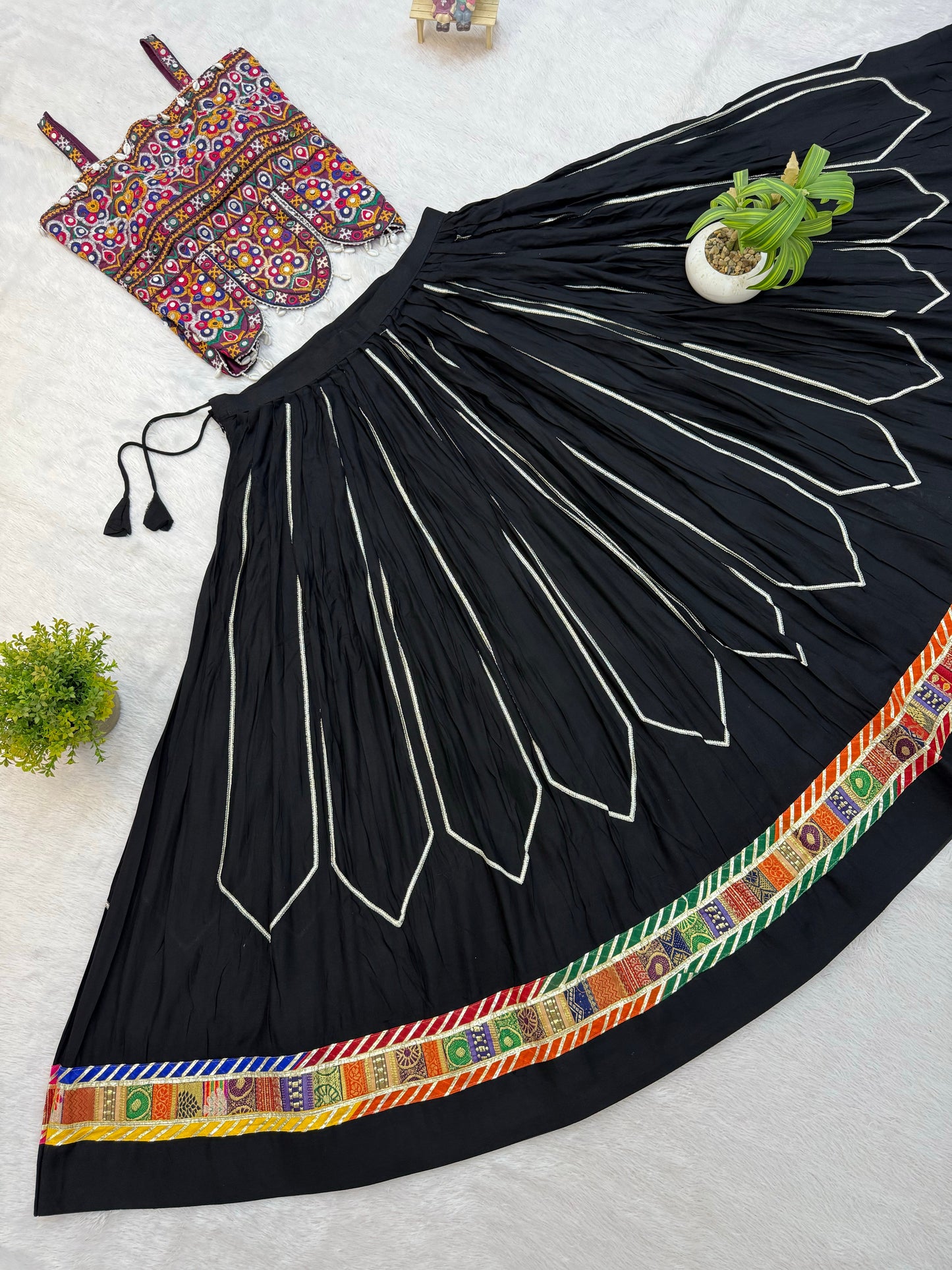 Noor Black Kutchi Embroidered Lehenga Set