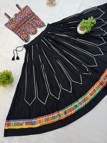 Noor Black Kutchi Embroidered Lehenga Set