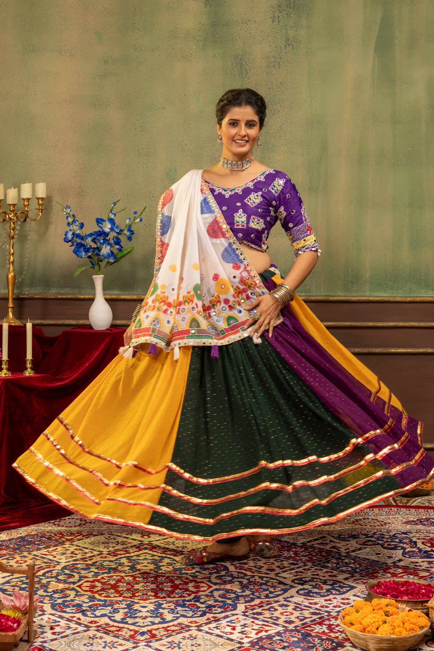Rainbow Mirror Royale Lehenga Set