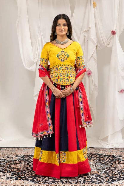 Crimson Midnight Mirror Lehenga Set