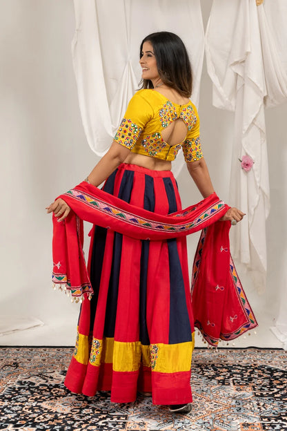 Crimson Midnight Mirror Lehenga Set