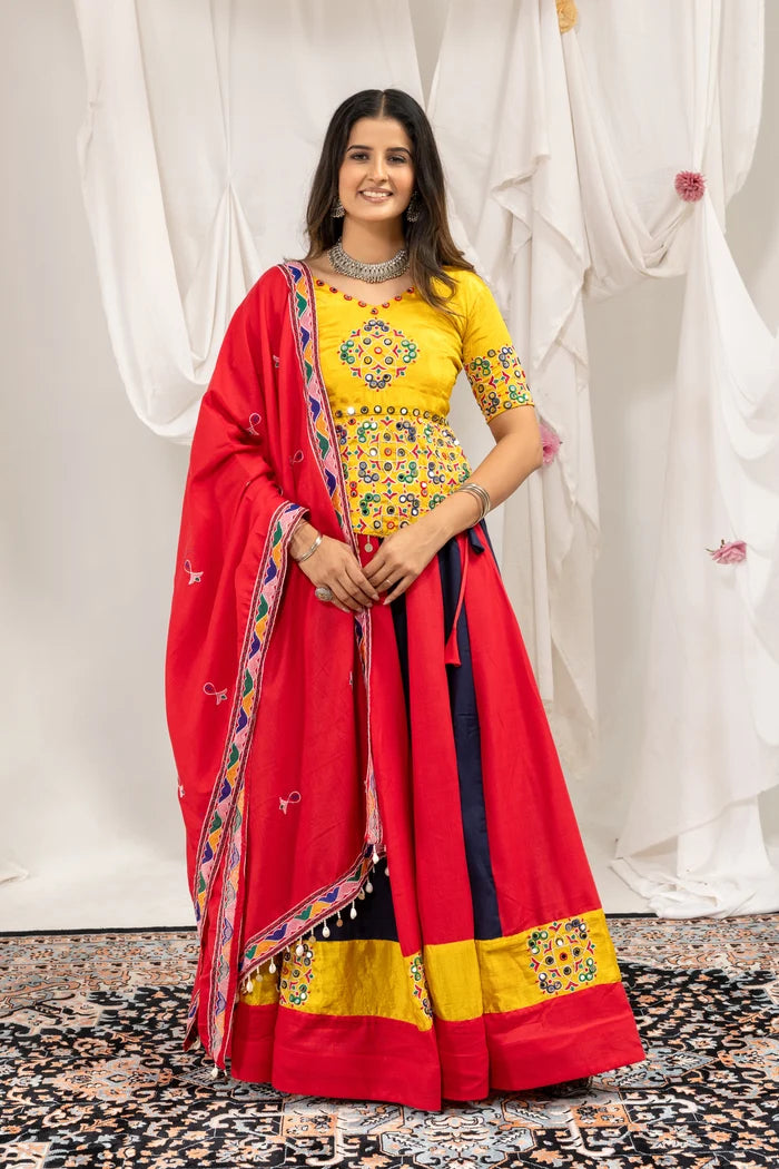 Crimson Midnight Mirror Lehenga Set