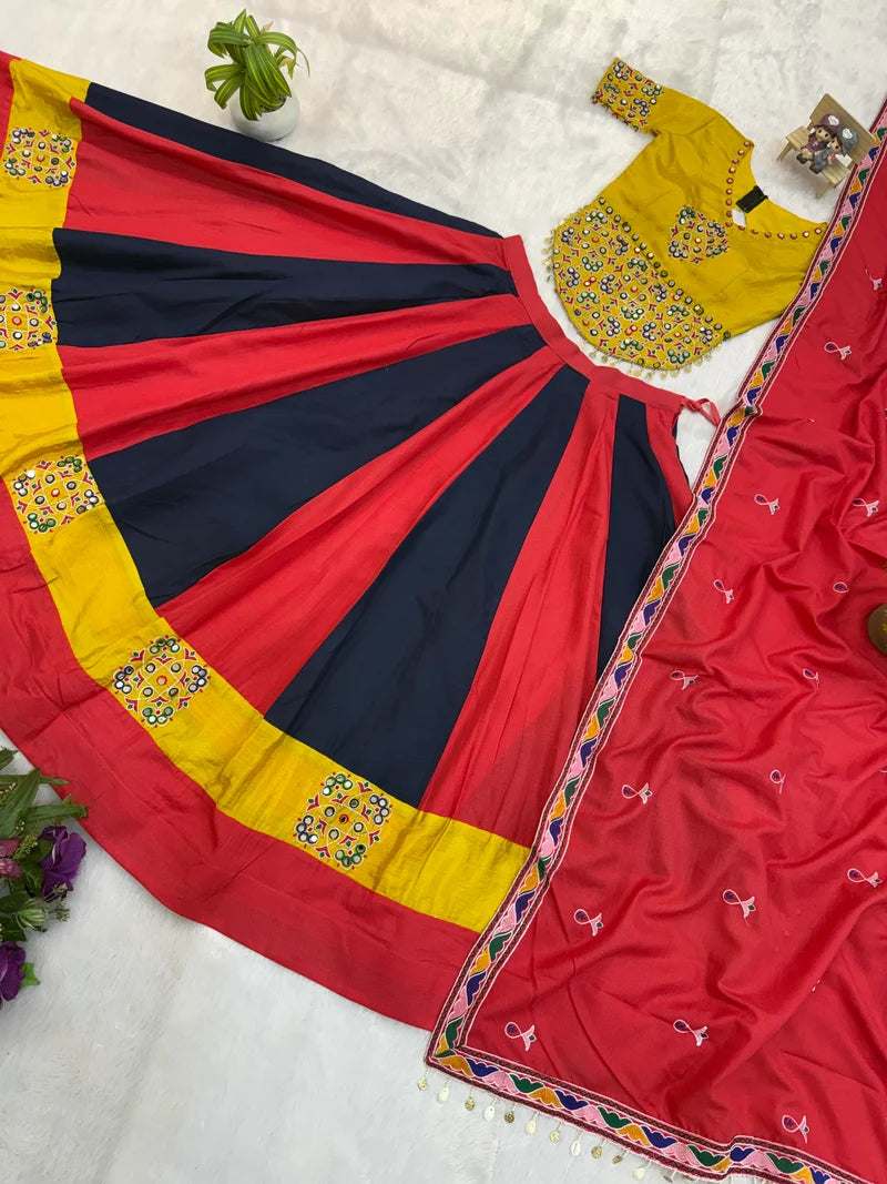 Crimson Midnight Mirror Lehenga Set