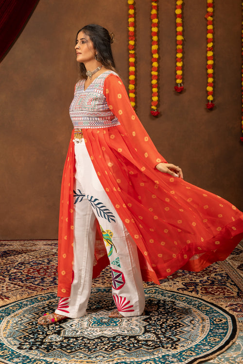 Orange Jute Boho Royale Denim Set