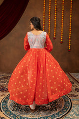 Orange Jute Boho Royale Denim Set