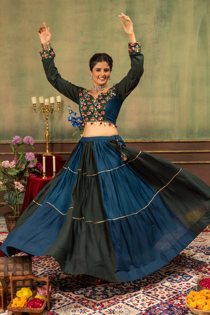Midnight Noir Embroidered Lehenga Set