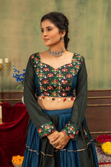 Midnight Noir Embroidered Lehenga Set
