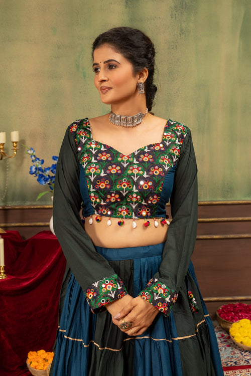 Midnight Noir Embroidered Lehenga Set