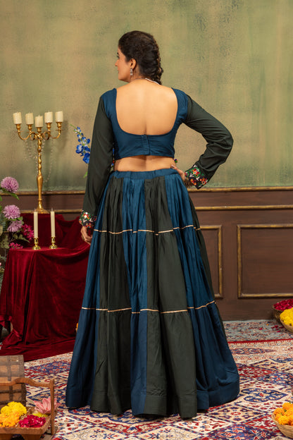 Midnight Noir Embroidered Lehenga Set