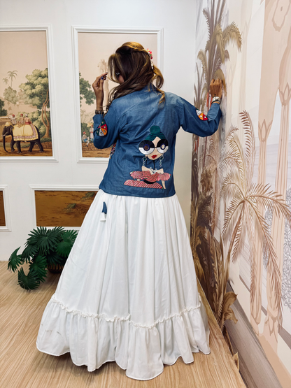 Indigo Denim Ivory Koti Set