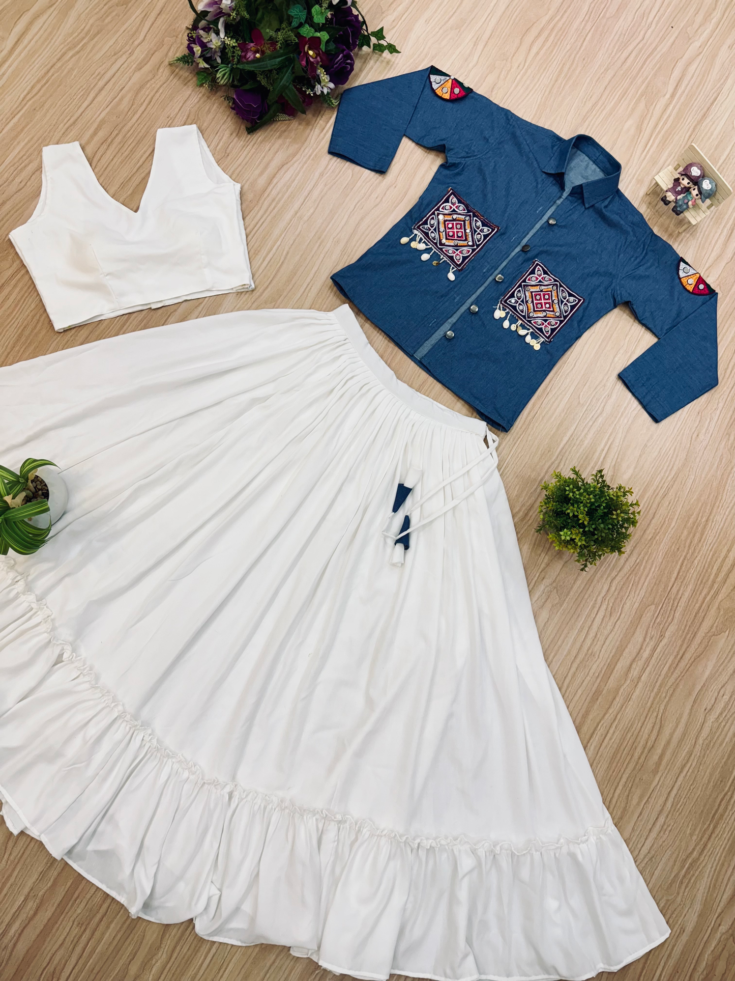 Indigo Denim Ivory Koti Set