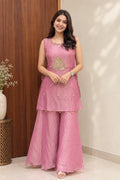 Blush Rose Pink Embroidered Co-Ord Set