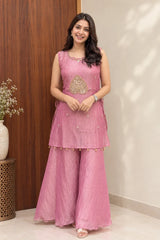 Blush Rose Pink Embroidered Co-Ord Set