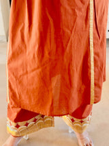 Rust Orange Kurti Pant Dupatta Set
