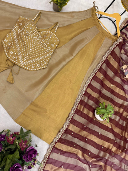Champagne Royale Banarasi Lehenga Set