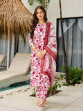 Maroon Printed Silk Blend Kurta Set