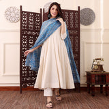 Elegant Cream Chanderi Silk Anarkali Suit