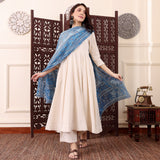 Elegant Cream Chanderi Silk Anarkali Suit