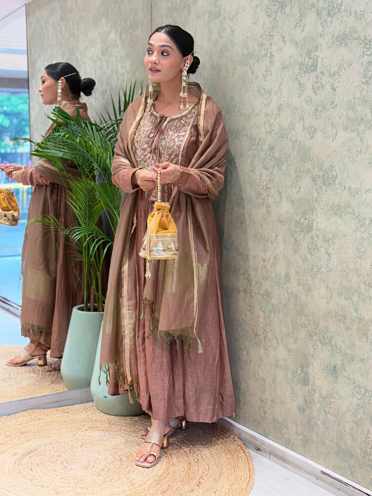 Mul Chanderi Suit Set