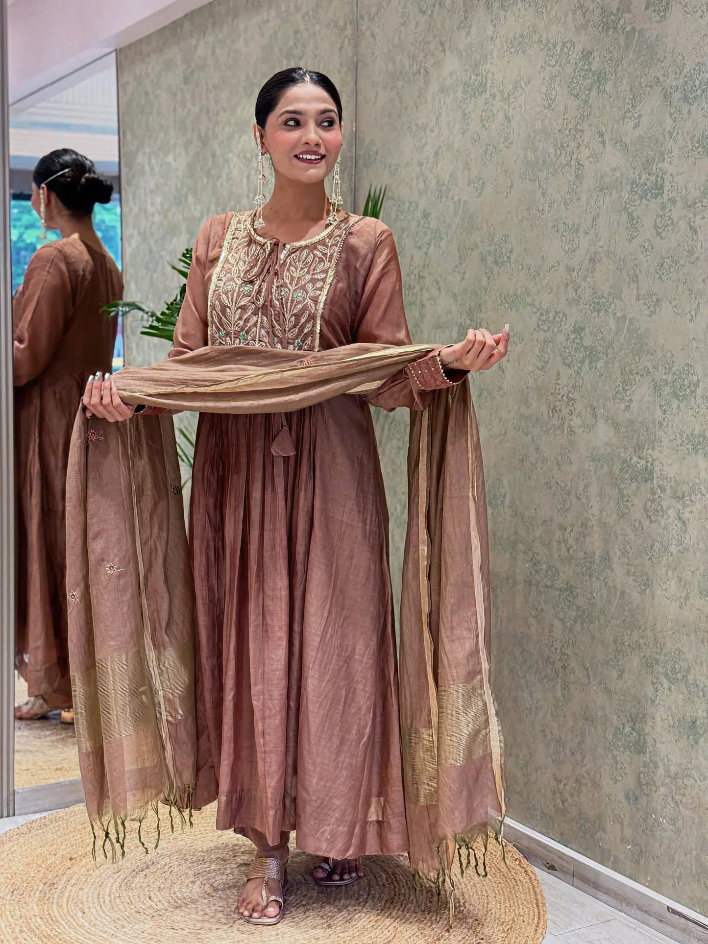 Mul Chanderi Suit Set