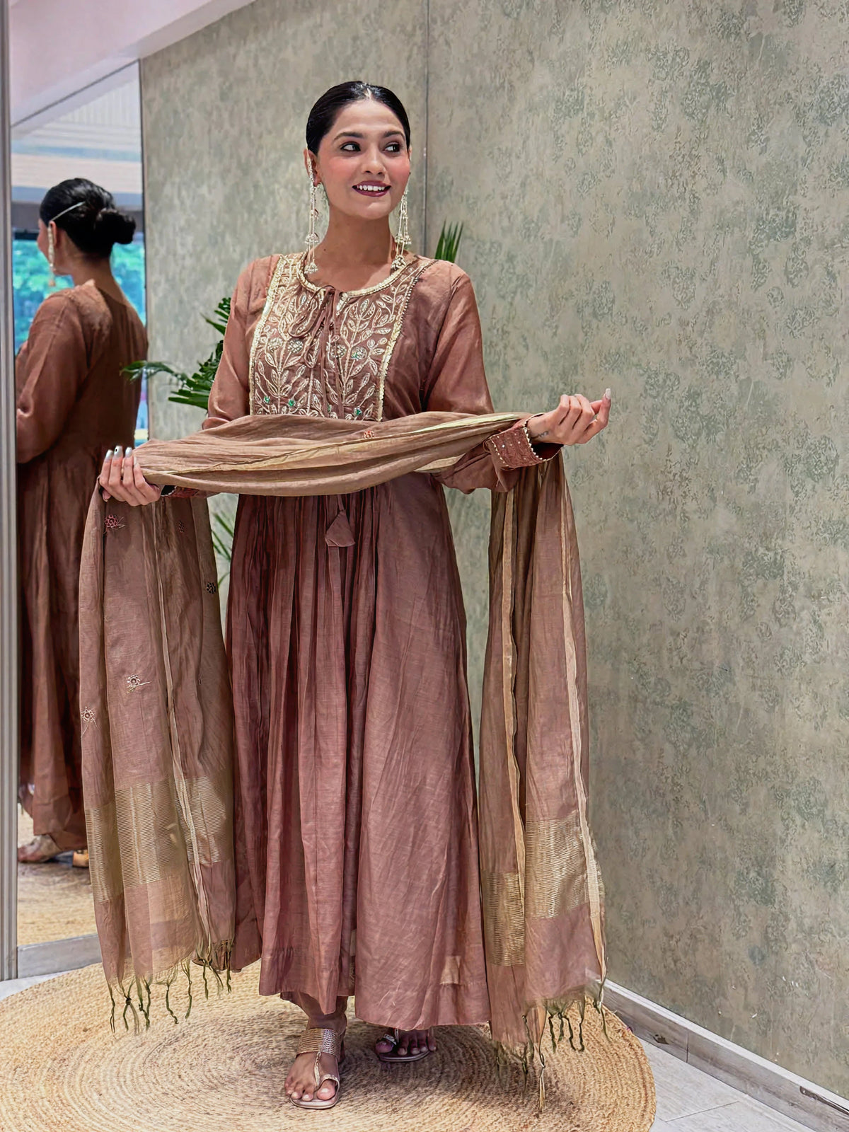 Mul Chanderi Suit Set