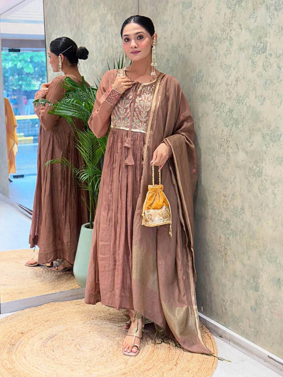 Mul Chanderi Suit Set