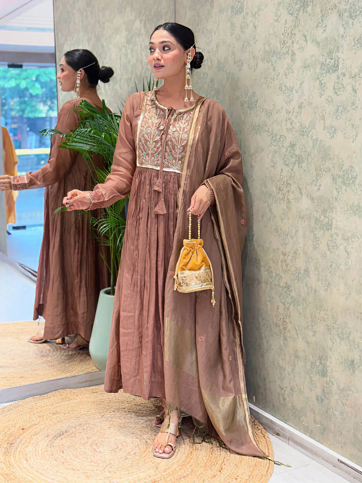 Mul Chanderi Suit Set