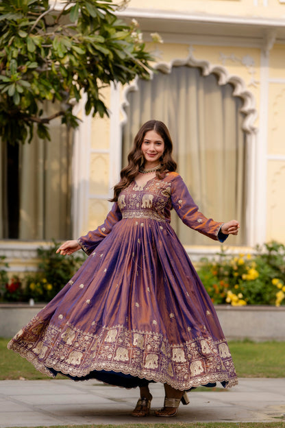 Purple Amethyst Royale Anarkali Gown Set