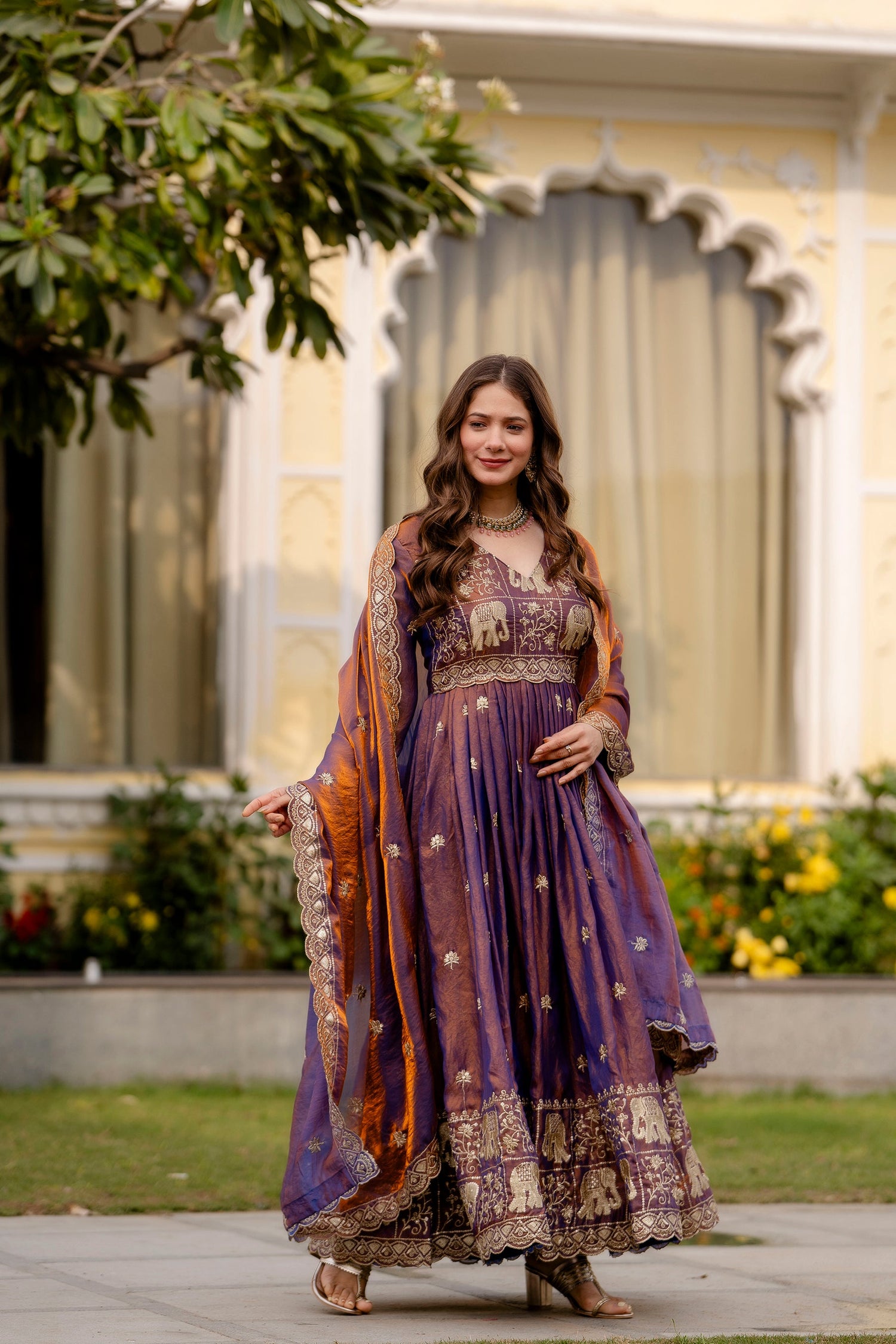 Purple Amethyst Royale Anarkali Gown Set