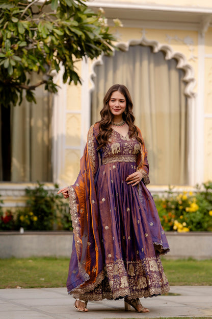 Purple Amethyst Royale Anarkali Gown Set