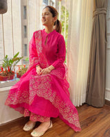 New Lunching Pure Chanderi Kurtipent