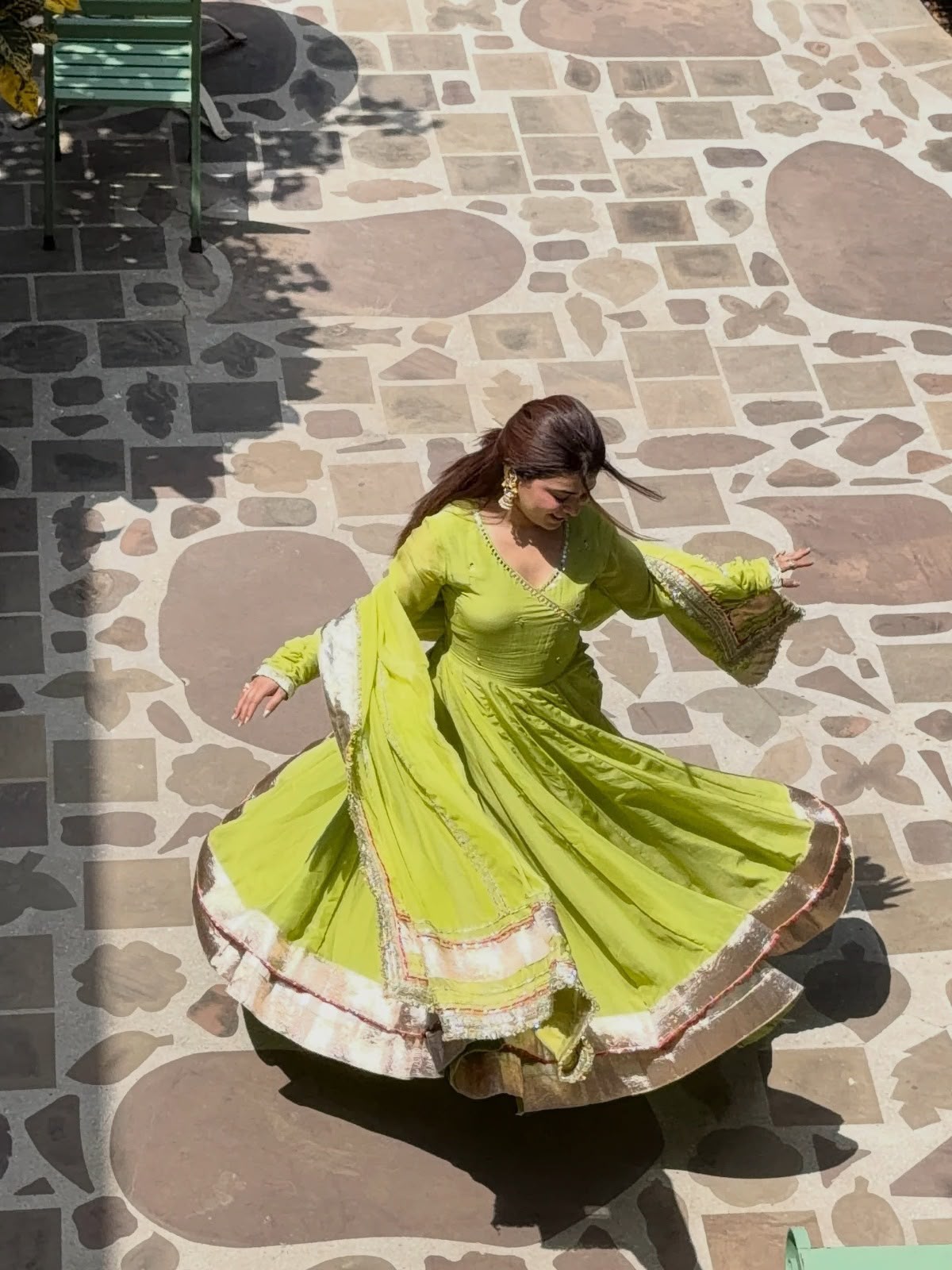 Lime Green Premium Anarkali Suit Set