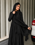 Elegant Black Cotton Anarkali Suit Set for Women