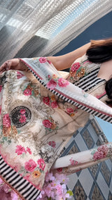 Ivory Floral Printed Muslin Kurta Pant Set