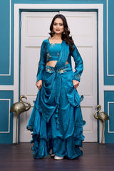 Rama Heavy Fandy Satin Lehenga Set