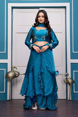 Rama Heavy Fandy Satin Lehenga Set