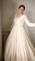 Off White Lucknowi Special Georgette Anarkali Suit Set