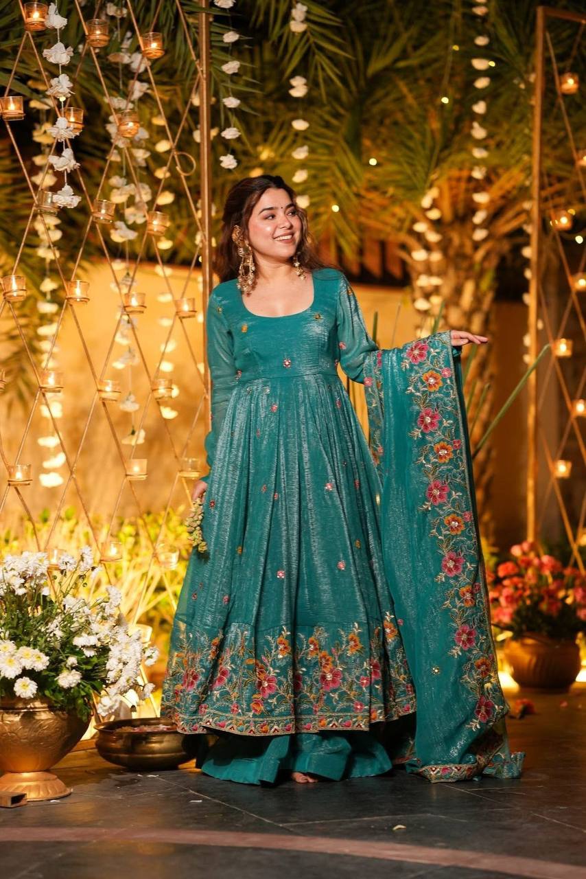 Rama Soft Crunchy Silk Anarkali Suit Set