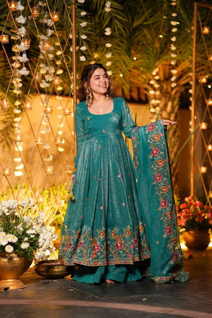 Rama Soft Crunchy Silk Anarkali Suit Set