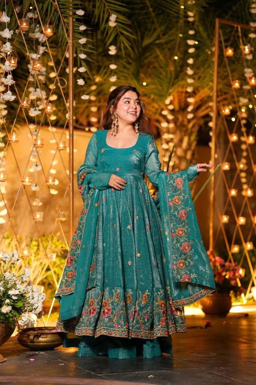 Rama Soft Crunchy Silk Anarkali Suit Set