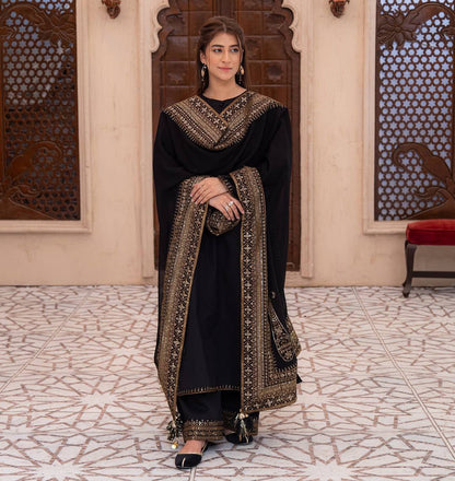Black Embroidered Pakistani Suit Set