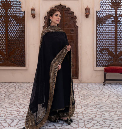 Black Embroidered Pakistani Suit Set